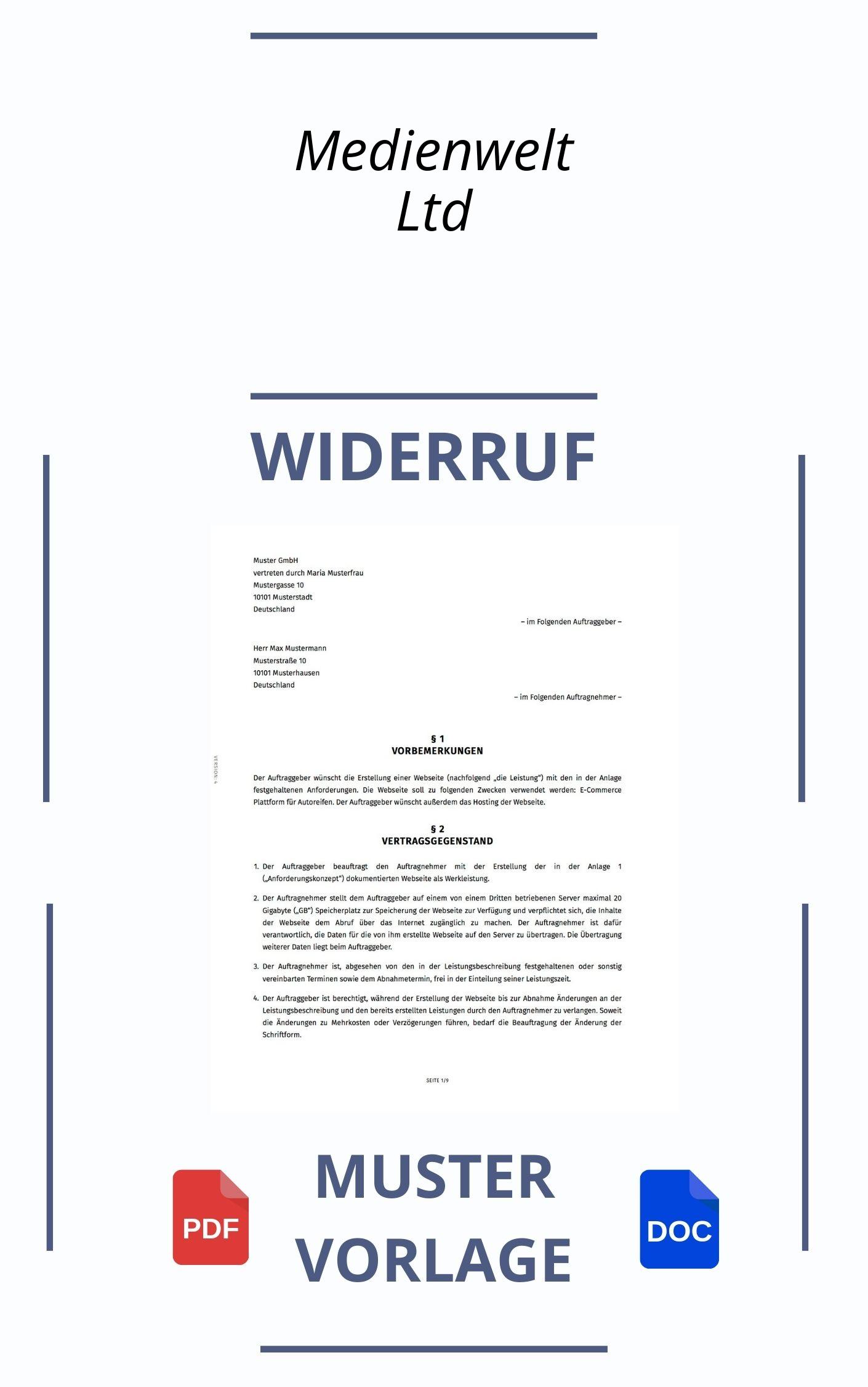 Medienwelt Ltd Widerruf